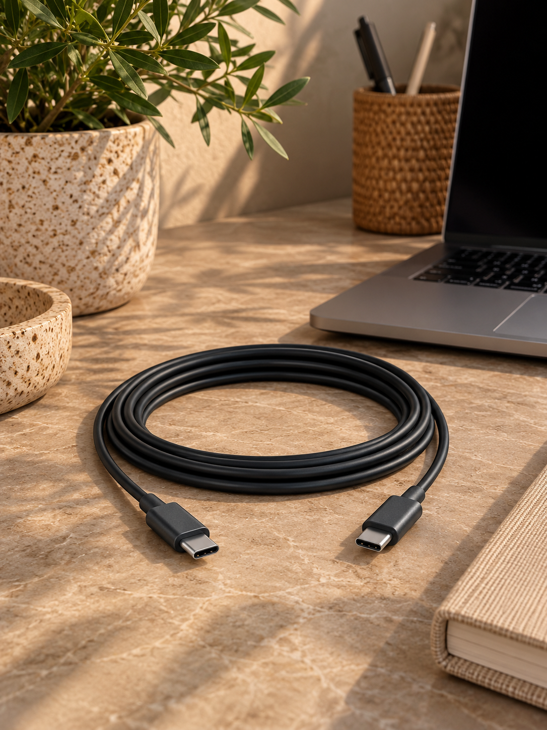 Ladekabel USB-C til USB-C - 2 m svart