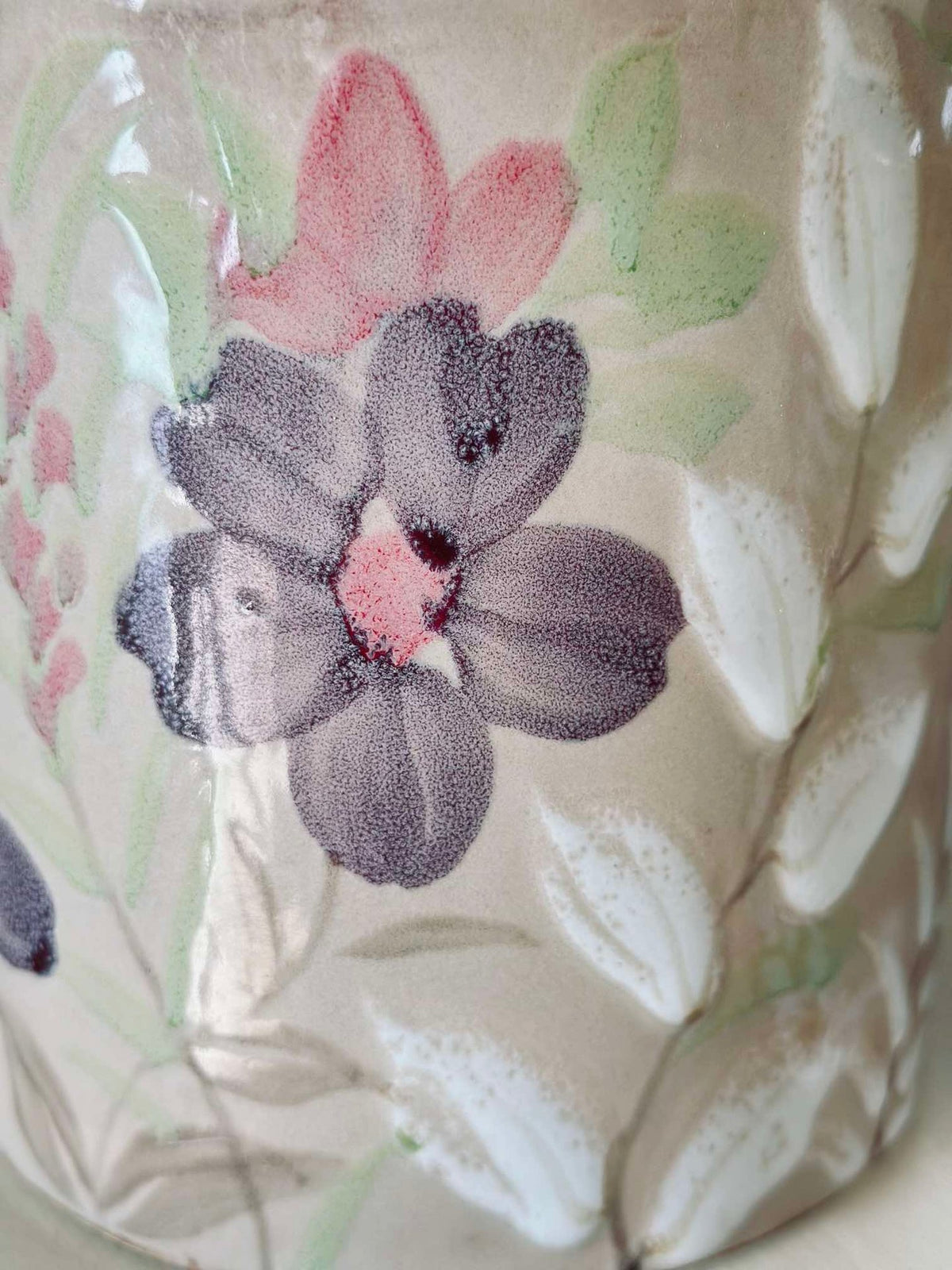 Urtepotte FLORA - Stor håndmalt
