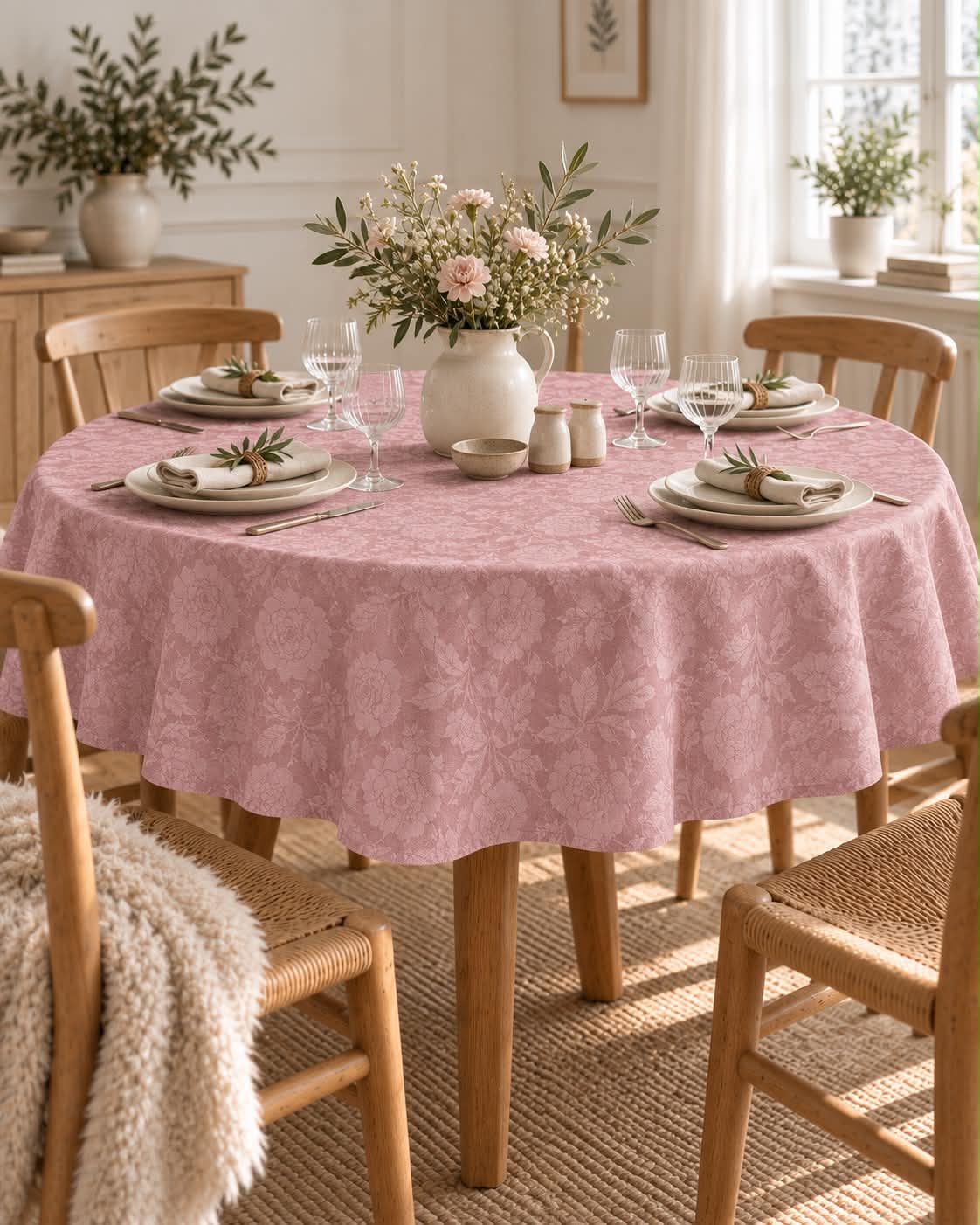 Duk JACQUARD dia 140cm - Rosa