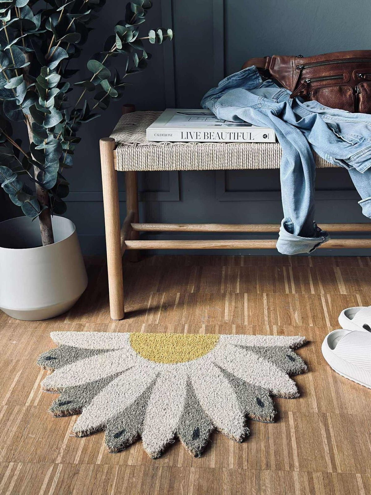 Dørmatte Blomst beige