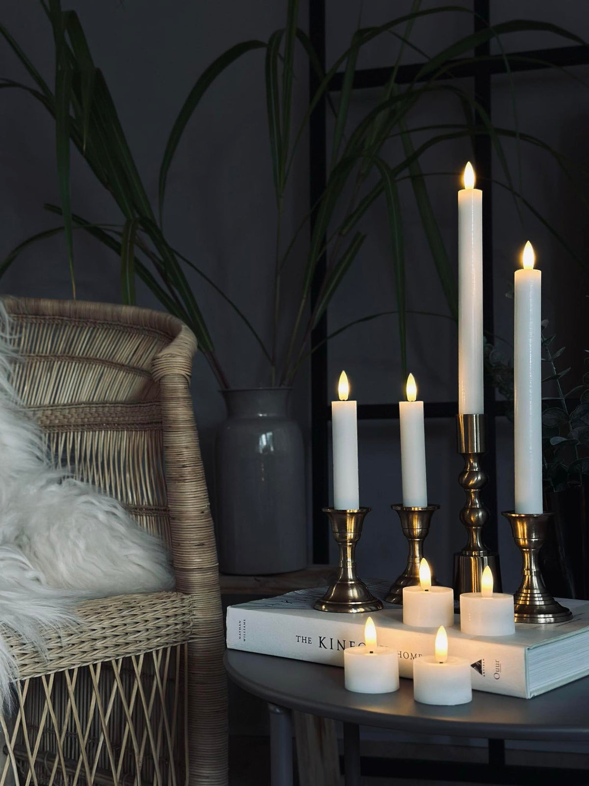 LED-lyspakke med 8 deler - Hvit