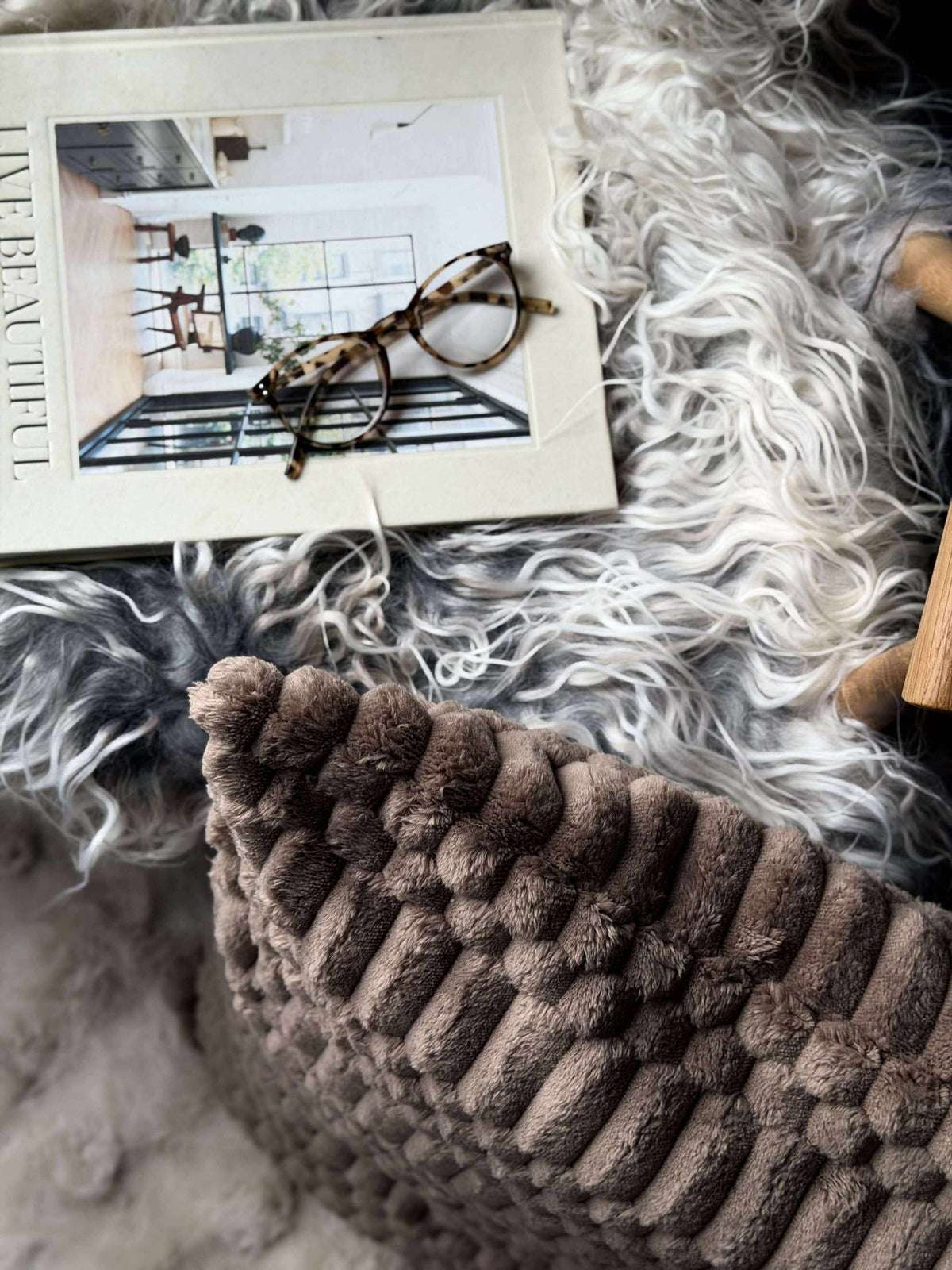 Pute med fyll - Taupe