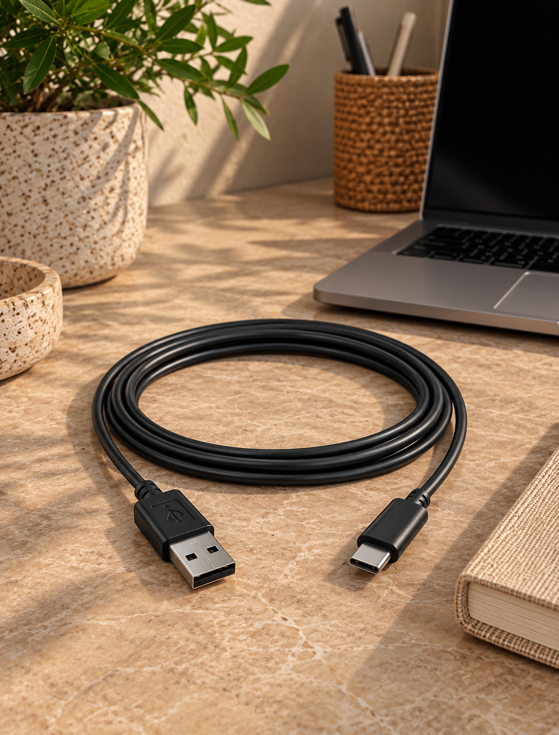 Ladekabel USB-A til USB-C - 2 m svart