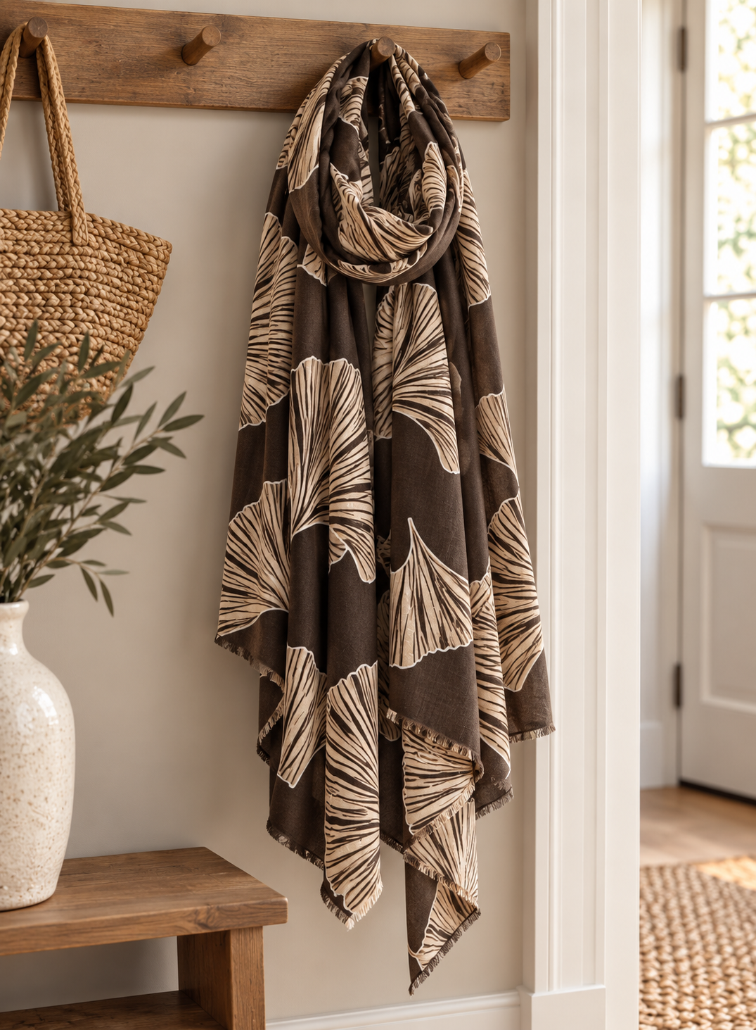 Skjerf brown leaf