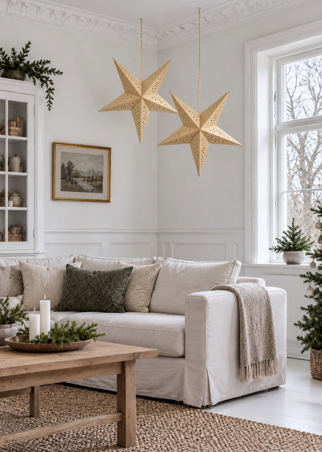 Stjerne 60 cm med LED lys - Gull