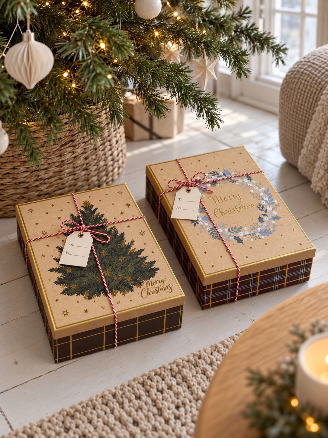 Gaveeske med juletre – gaveeske i papp