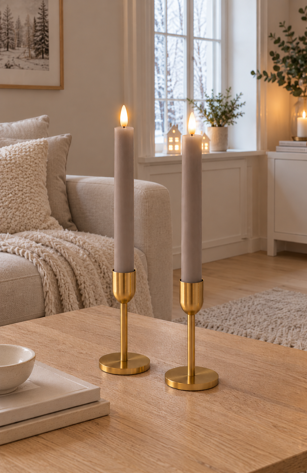 LED Stakelys konisk - Grå 24,5 cm