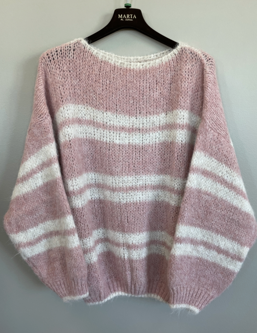 Strikk Avellina - Rosa / Beige