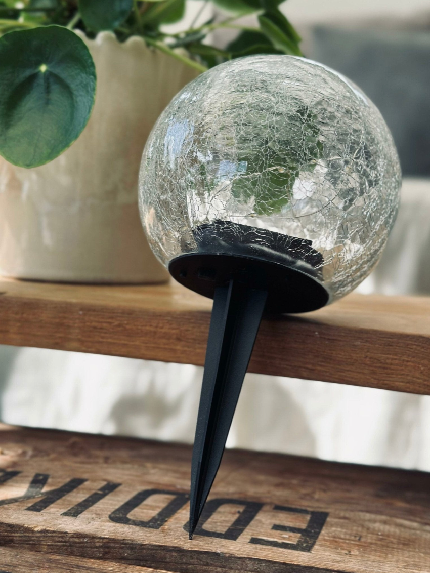 Solcelle glasskule - Large XL 25 cm
