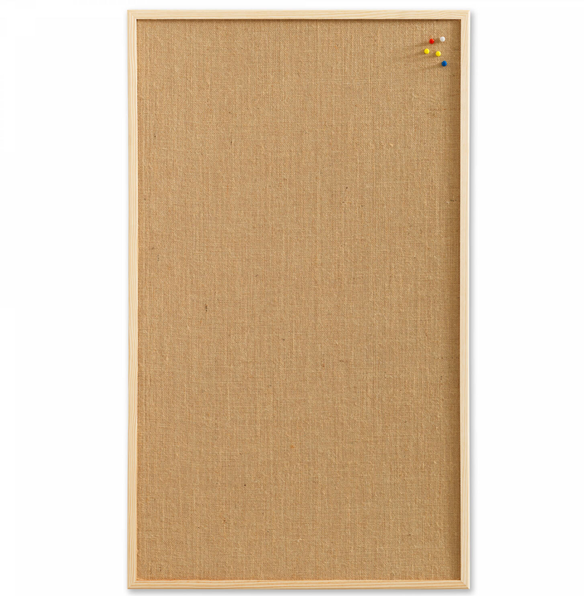 Stor Hessian oppslagstavle med treramme - 100x60 cm