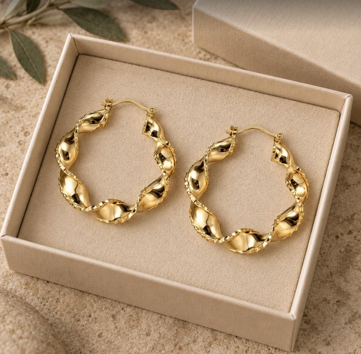 Øreringer Cora hoops - 18k forgylt
