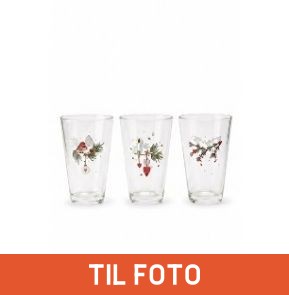 Julefred, Drikkeglas, 310ml H12,60xDia7,90cm, Glas, 3/boks