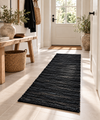 Gulvteppe i svart skinn – 70×140