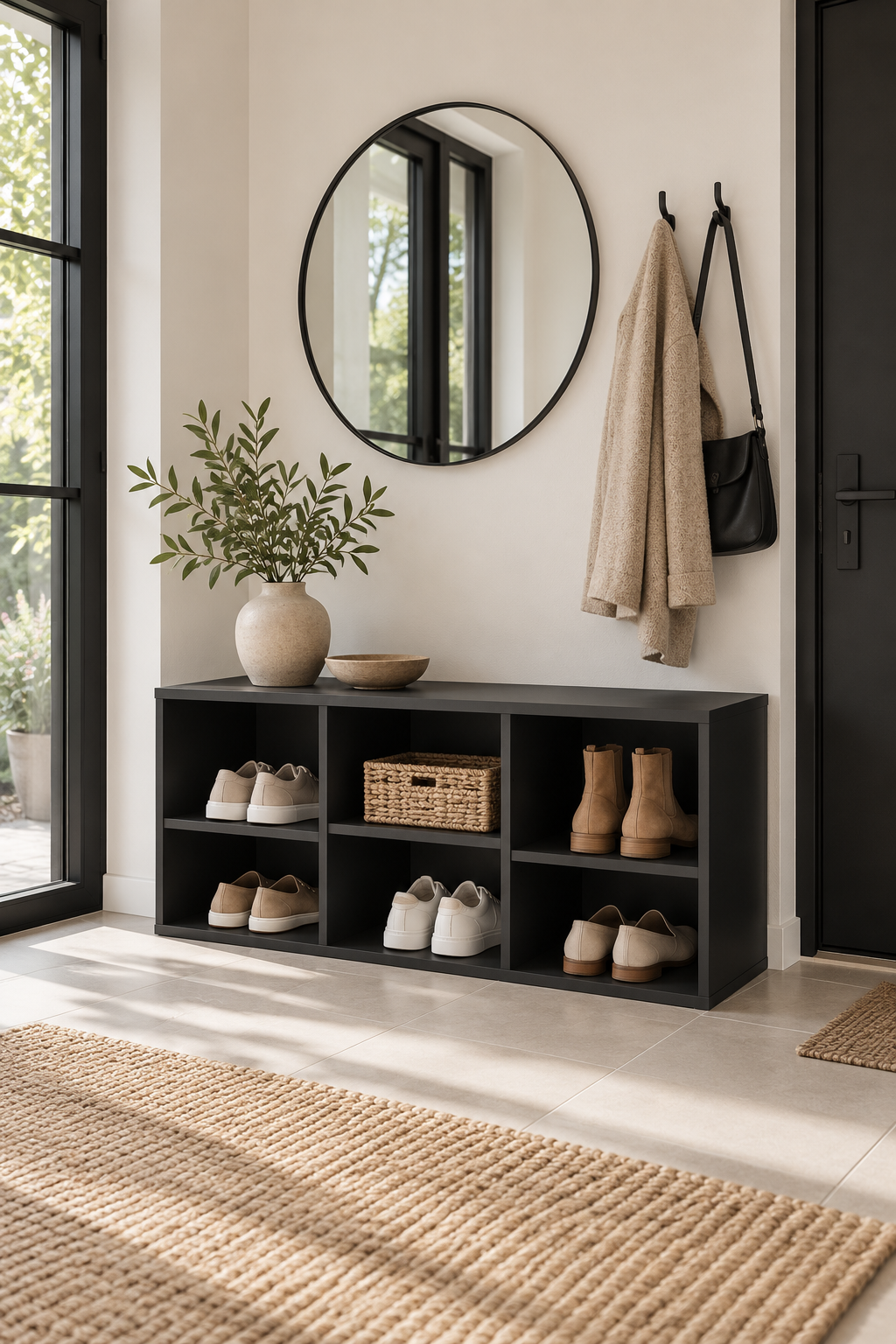 Benk Nordic black – sort skobenk