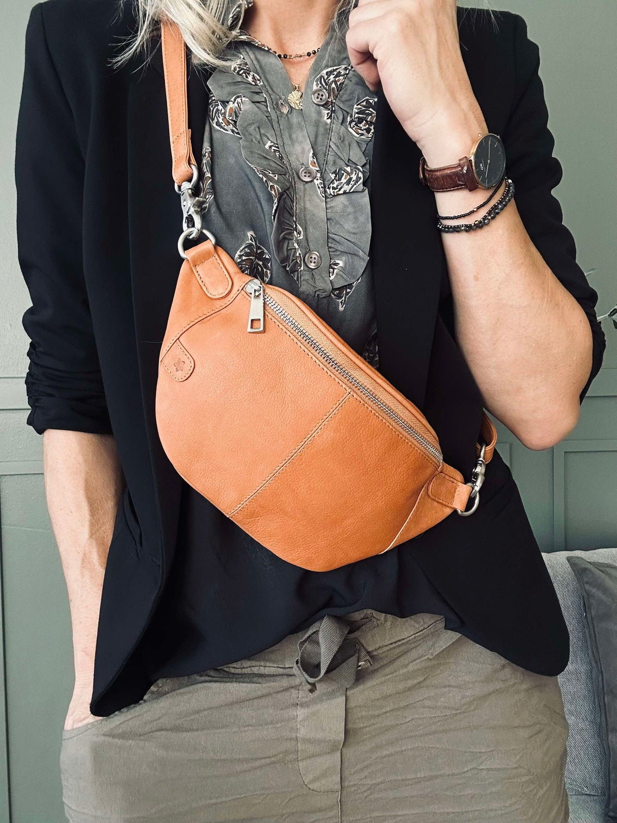 Bumbag Molly - Cognac / sølv