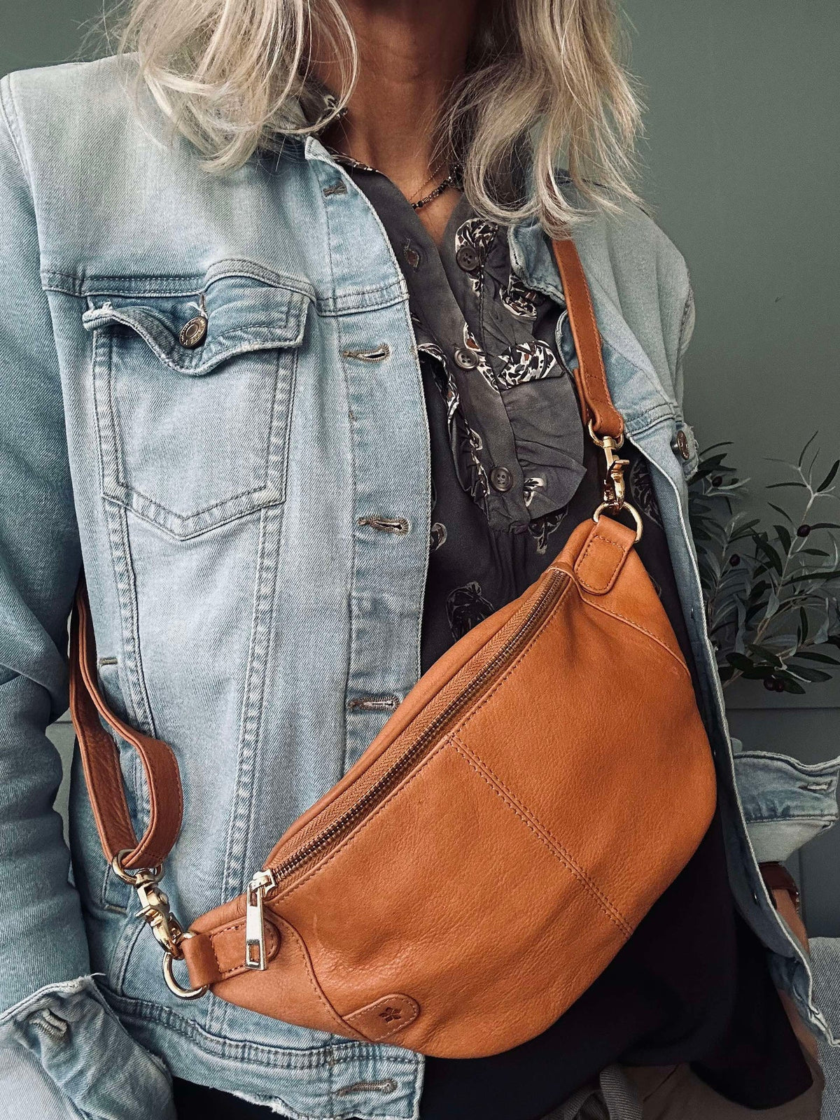Bumbag Molly - Cognac / gull