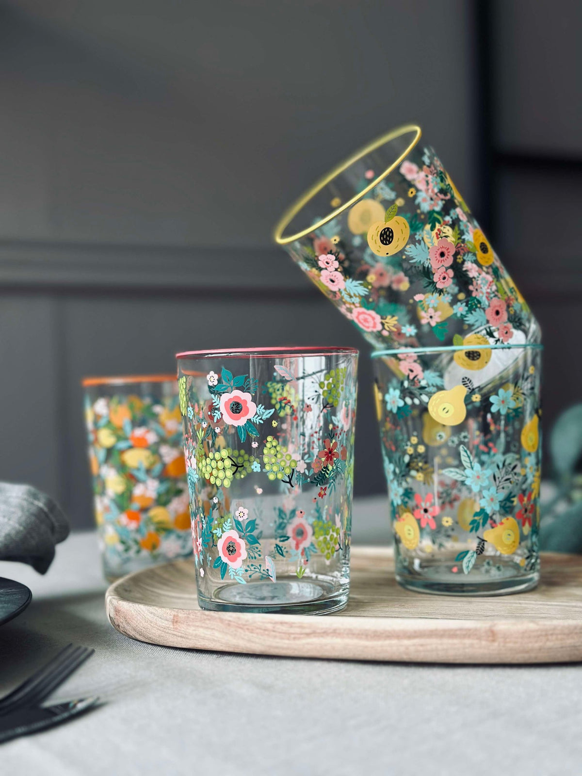 Drikkeglass FLORA - Sett med 4 glass