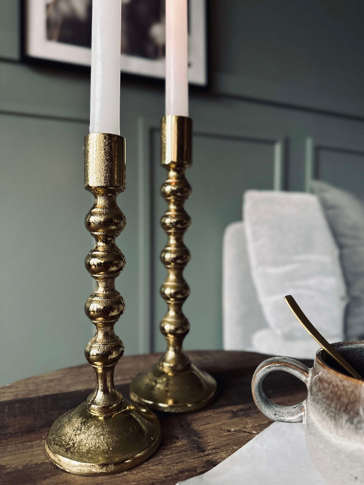 Lysestake med kuler H 21 cm