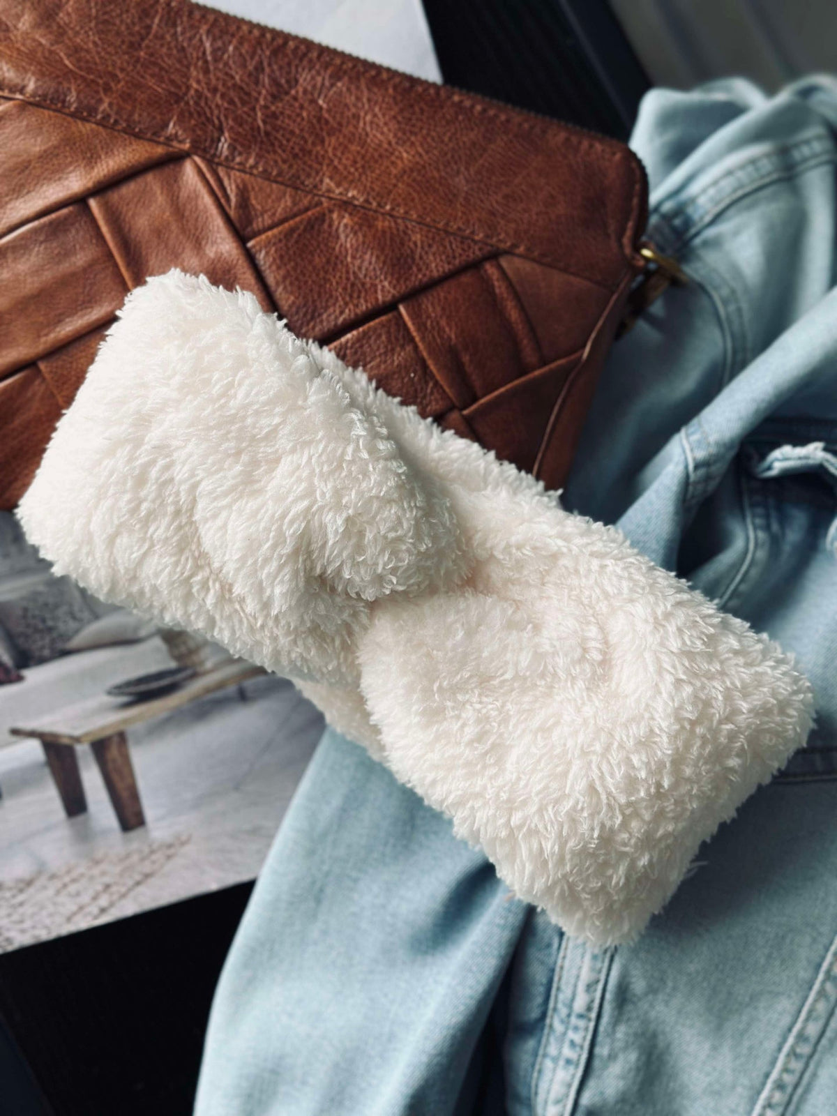 Pannebånd Fleece - White