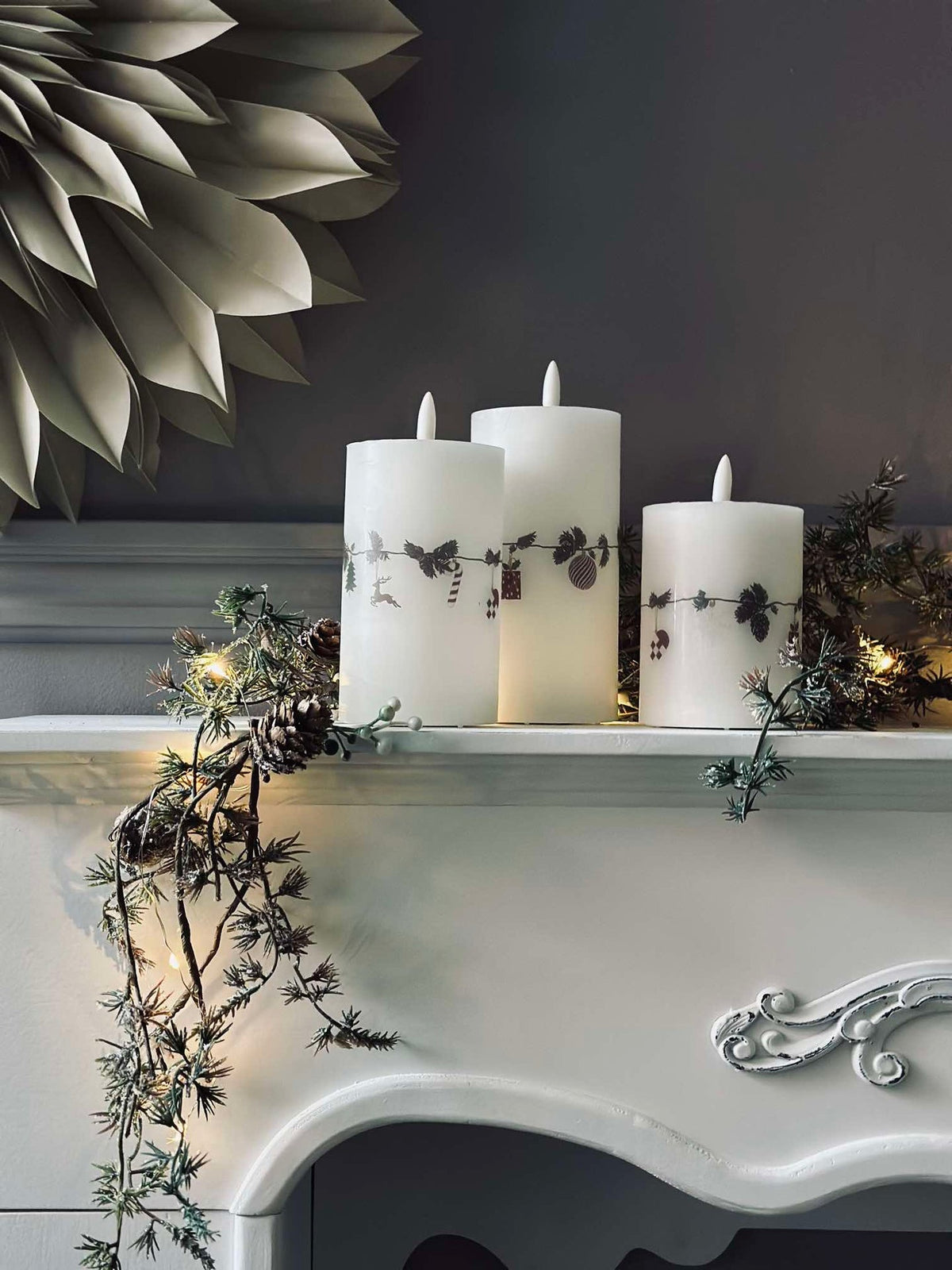 LED Bloklys Jul - Sett med 3 stk