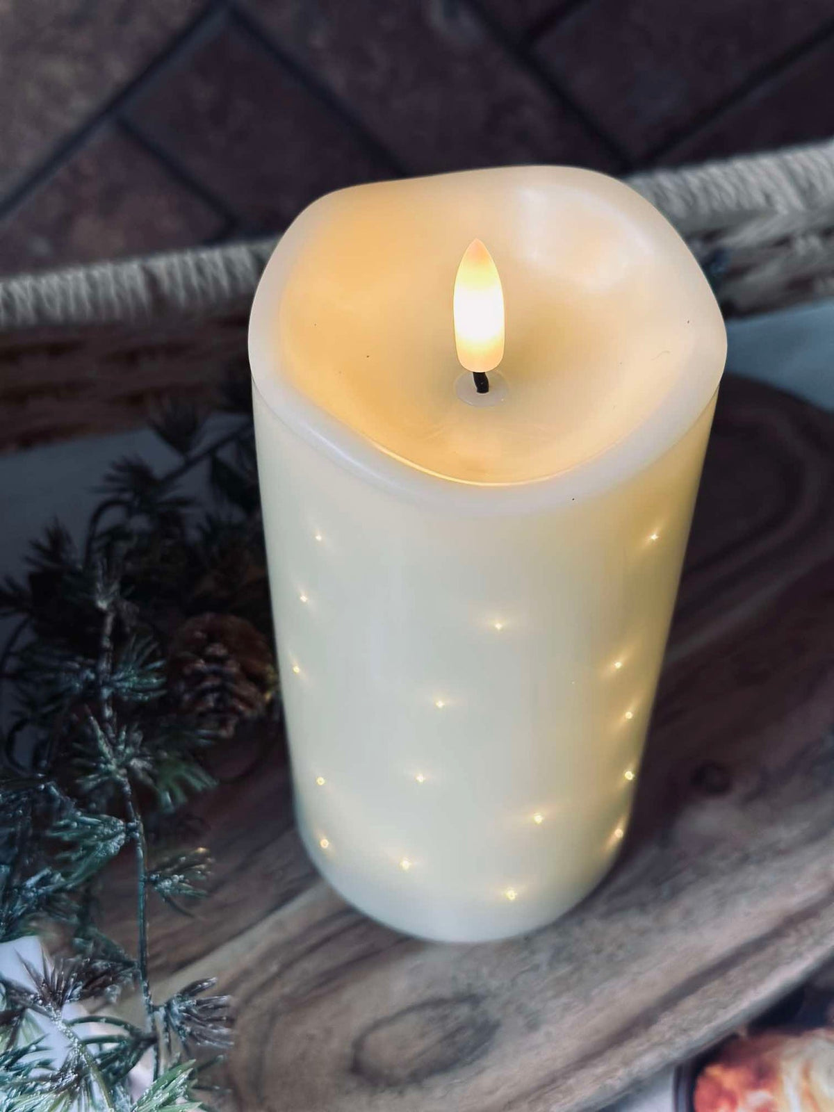 LED Blokklys Twinkle - 12,5 cm Krem