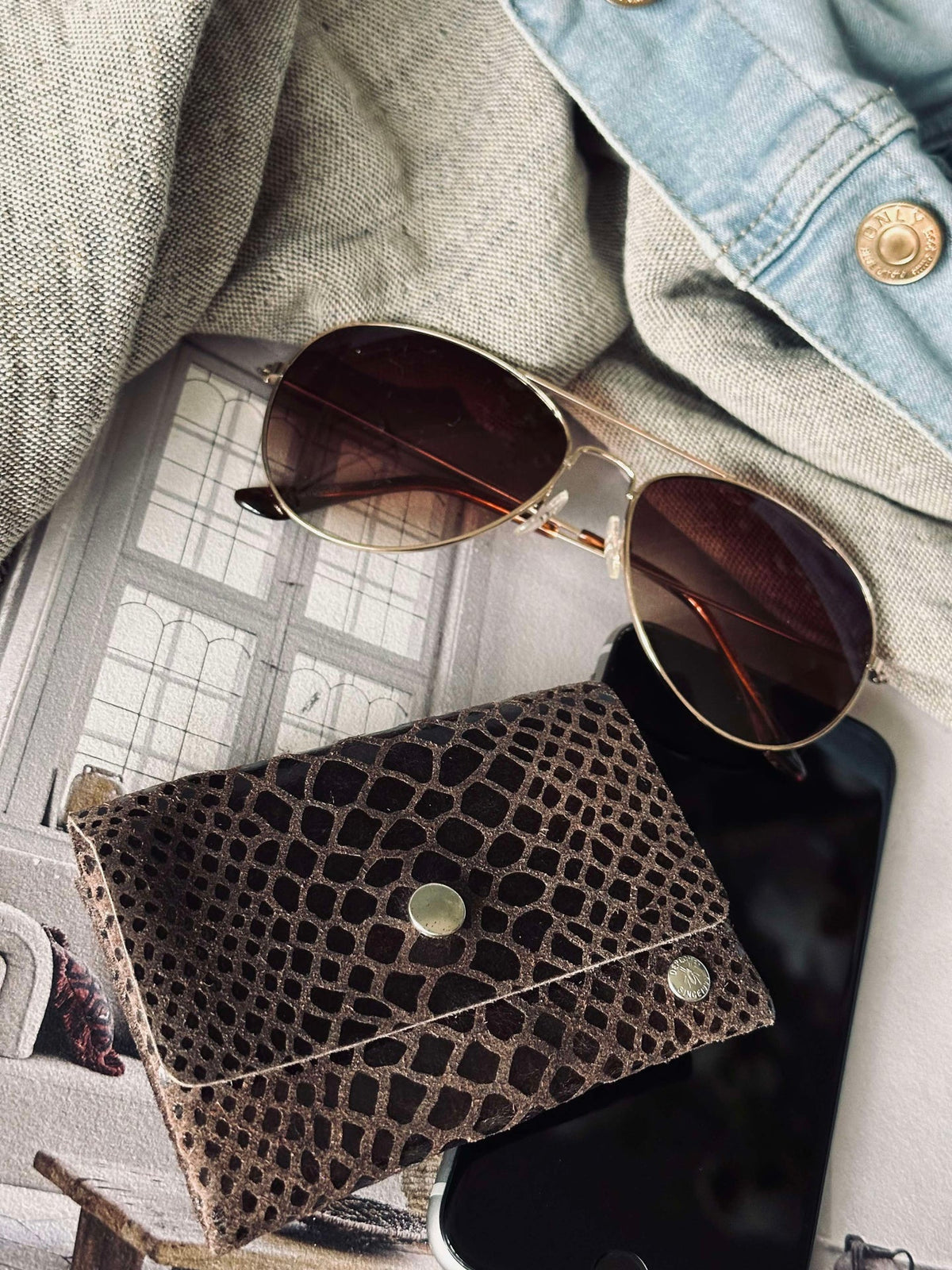 Lommebok Aura small - Brown croco