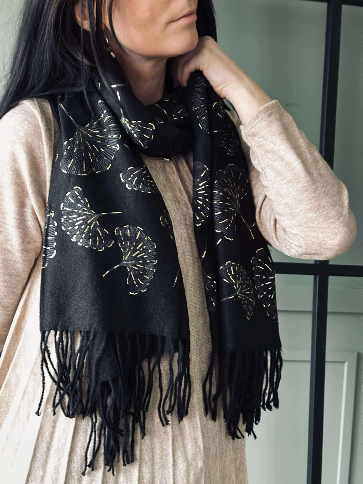Skjerf Ginkgo - Black