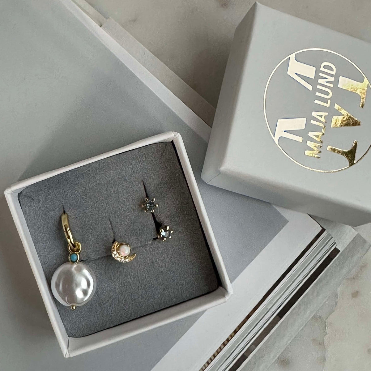 Mix box OLYMPIA med 4 øreringer - Sterling Silver