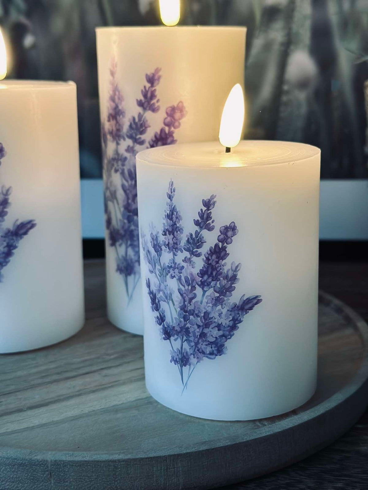 LED FLORA Lavendel – Sett med 3 stk og fjernkontroll