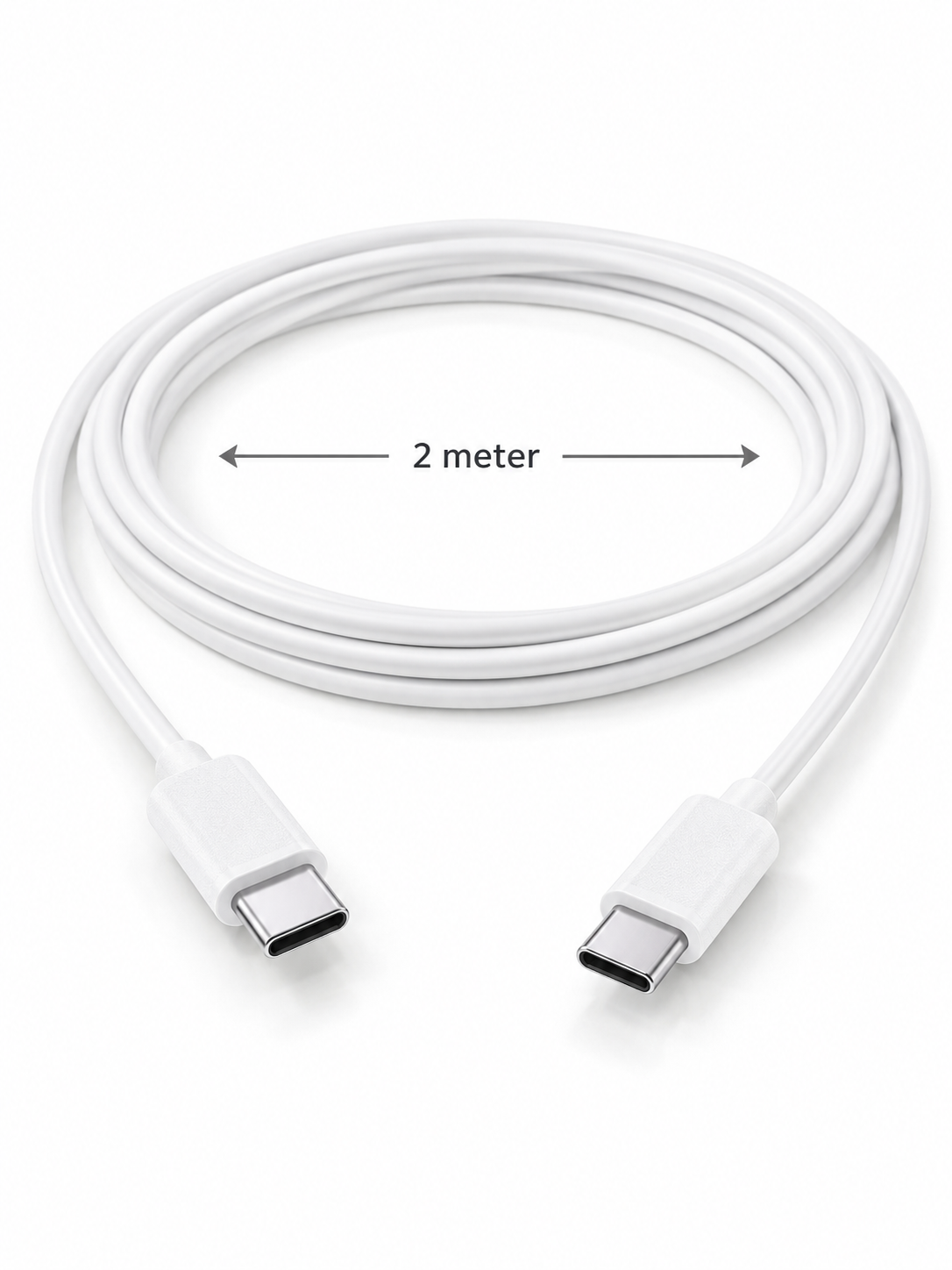 Ladekabel USB-C til USB-C - 2 m hvit