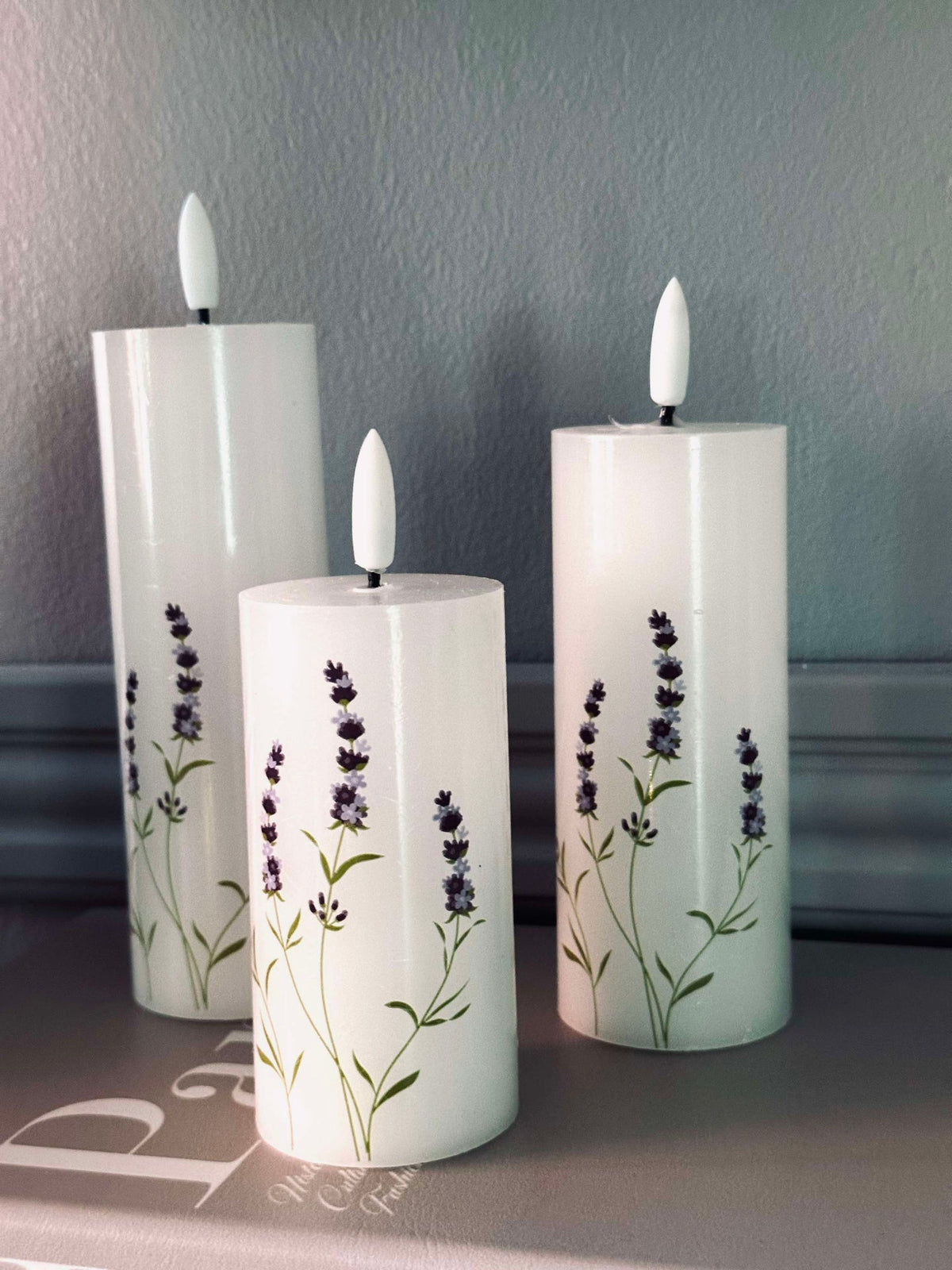 LED FLORA Lavendel – Sett med 3 stk og fjernkontroll