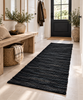 Gulvteppe i skinn – Sort 70X200 cm