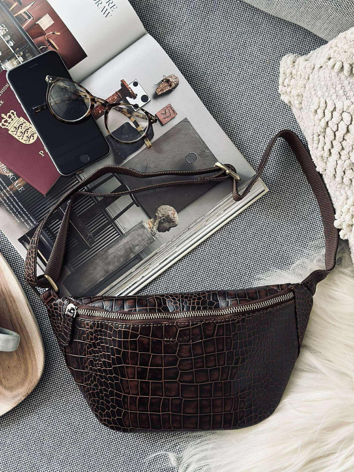 Bumbag brown croco