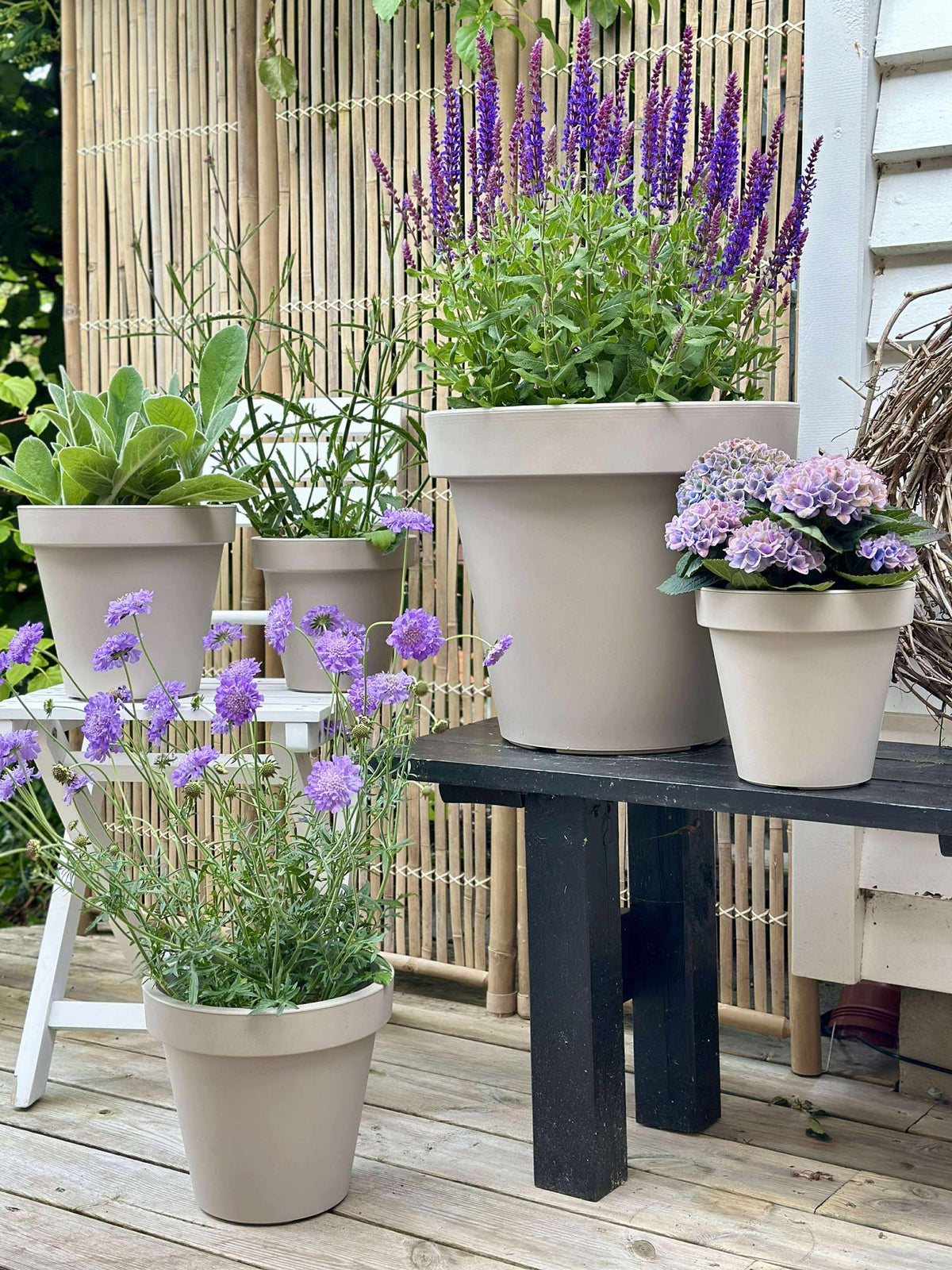 Hagepotte - Resirkulert Beige Dia 35 cm