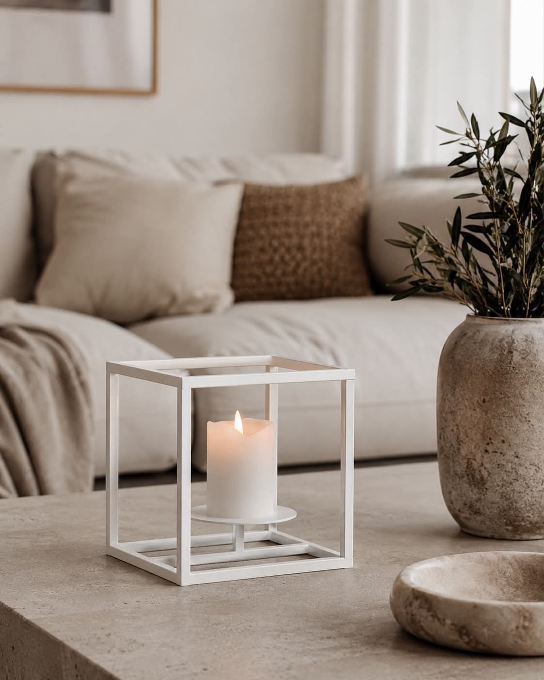 VIAMAJA Cube for kubelys - sett med 2 staker 	6 Hvit