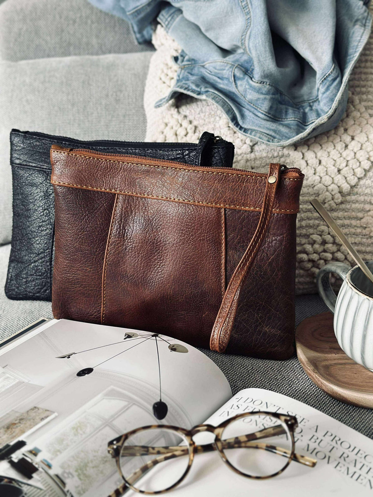 Clutch Oline Dark cognac