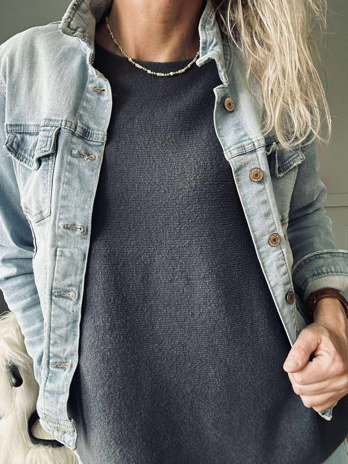 Bluse Sia Dark grey – Oversize