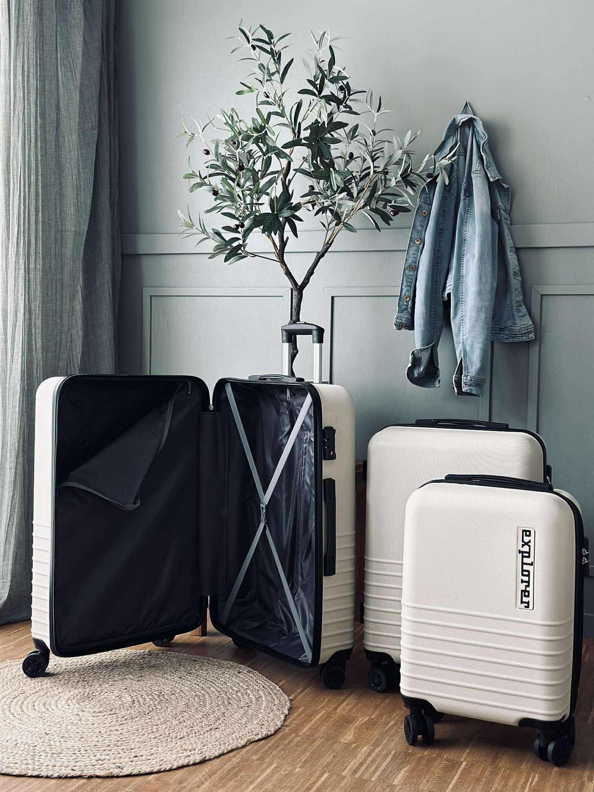 Koffertsett med 3 stk – Beige