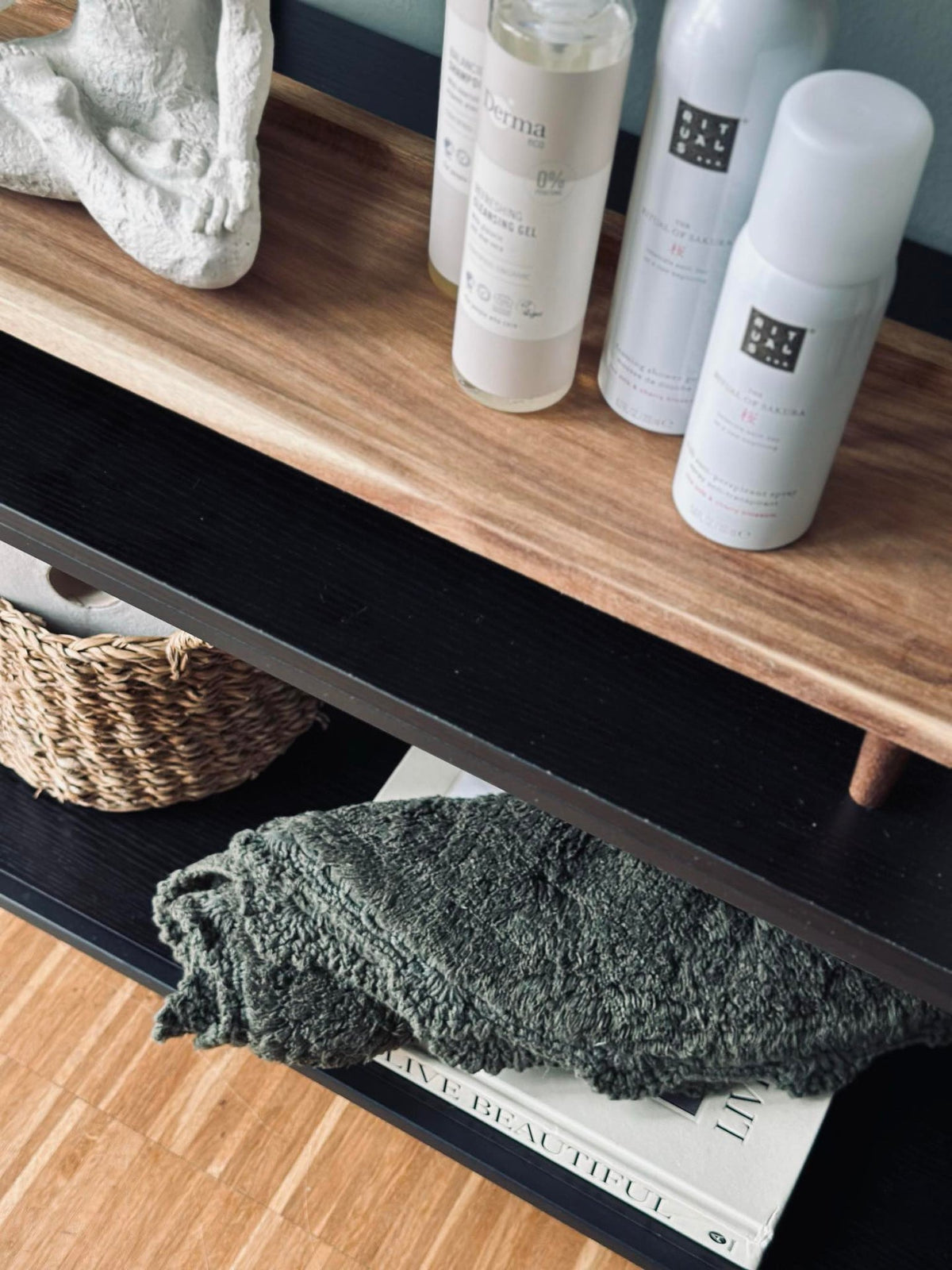 Badematte COTTON Oliven