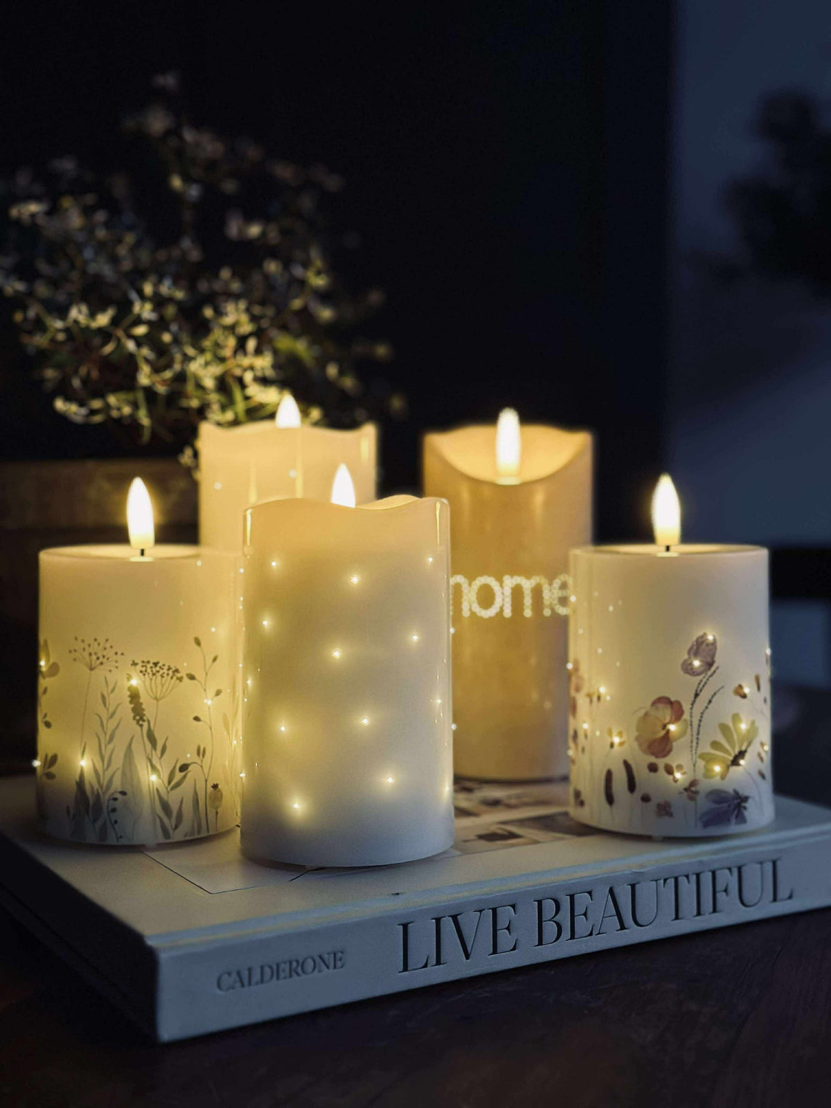 LED blokklys Twinkle flora