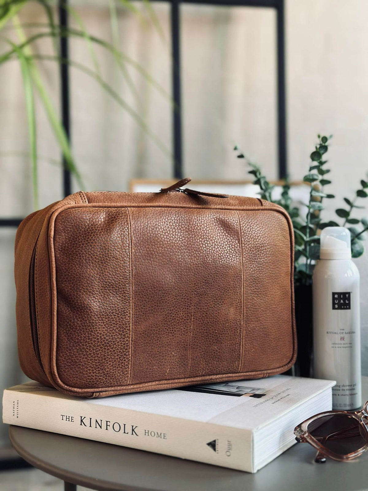 Toalettmappe Cognac square