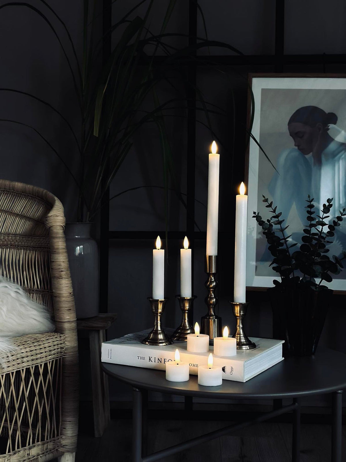 LED-lyspakke med 8 deler - Hvit