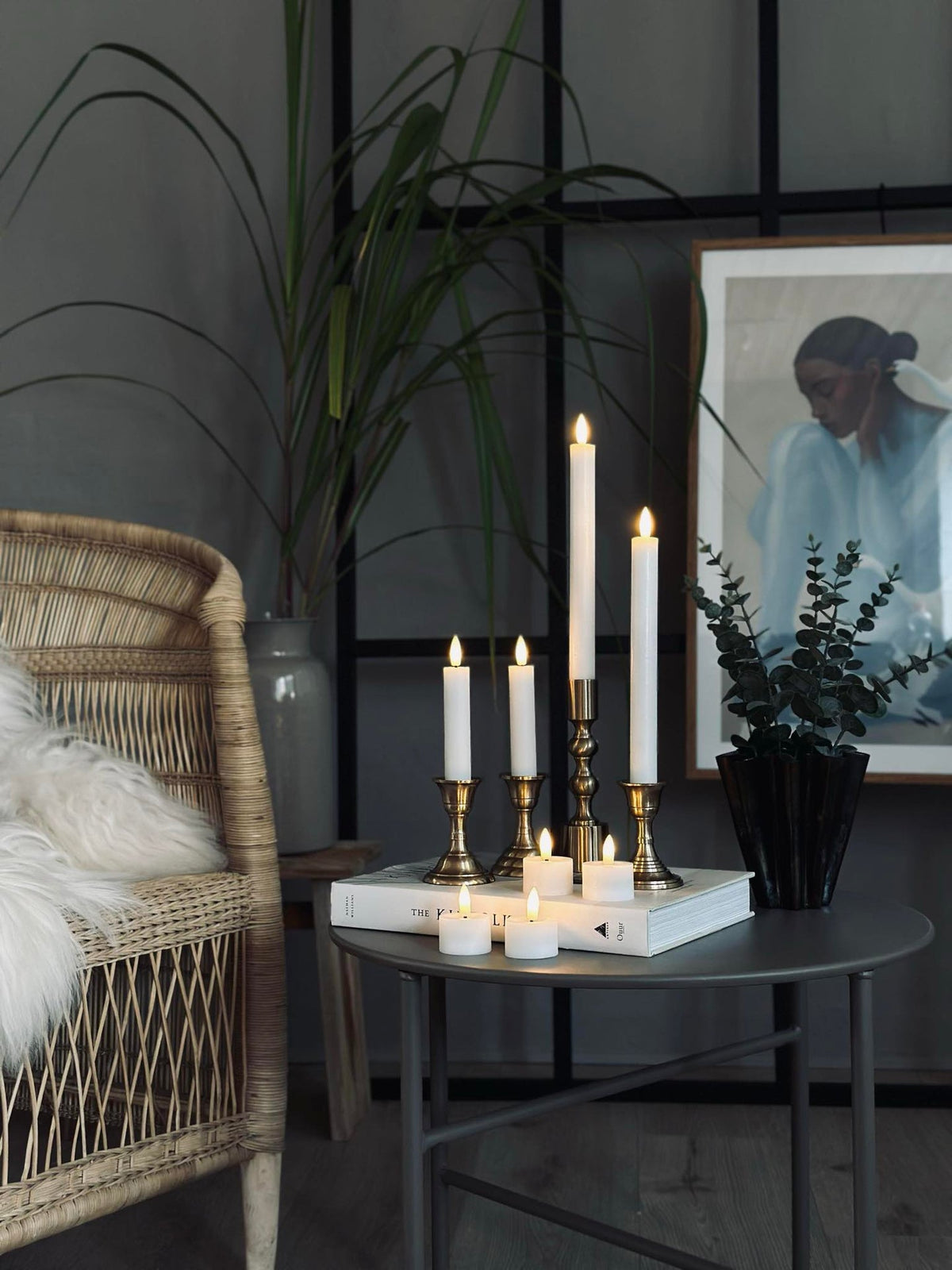 LED-lyspakke med 8 deler - Hvit