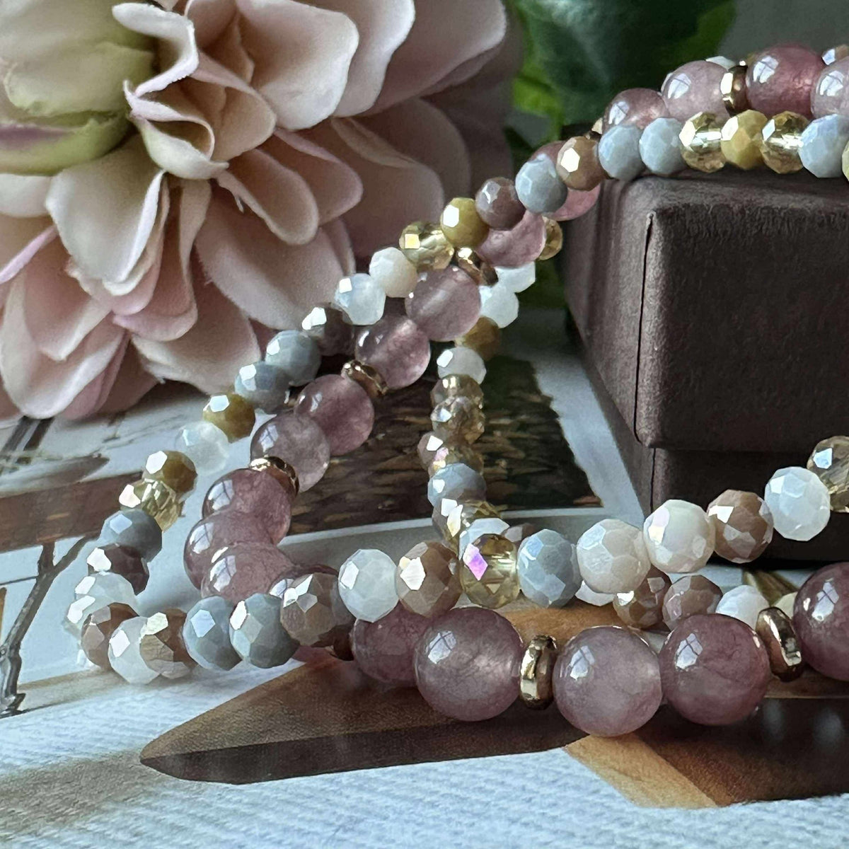 Armbånd Luna Vintage Rose – Sett med 3 stk