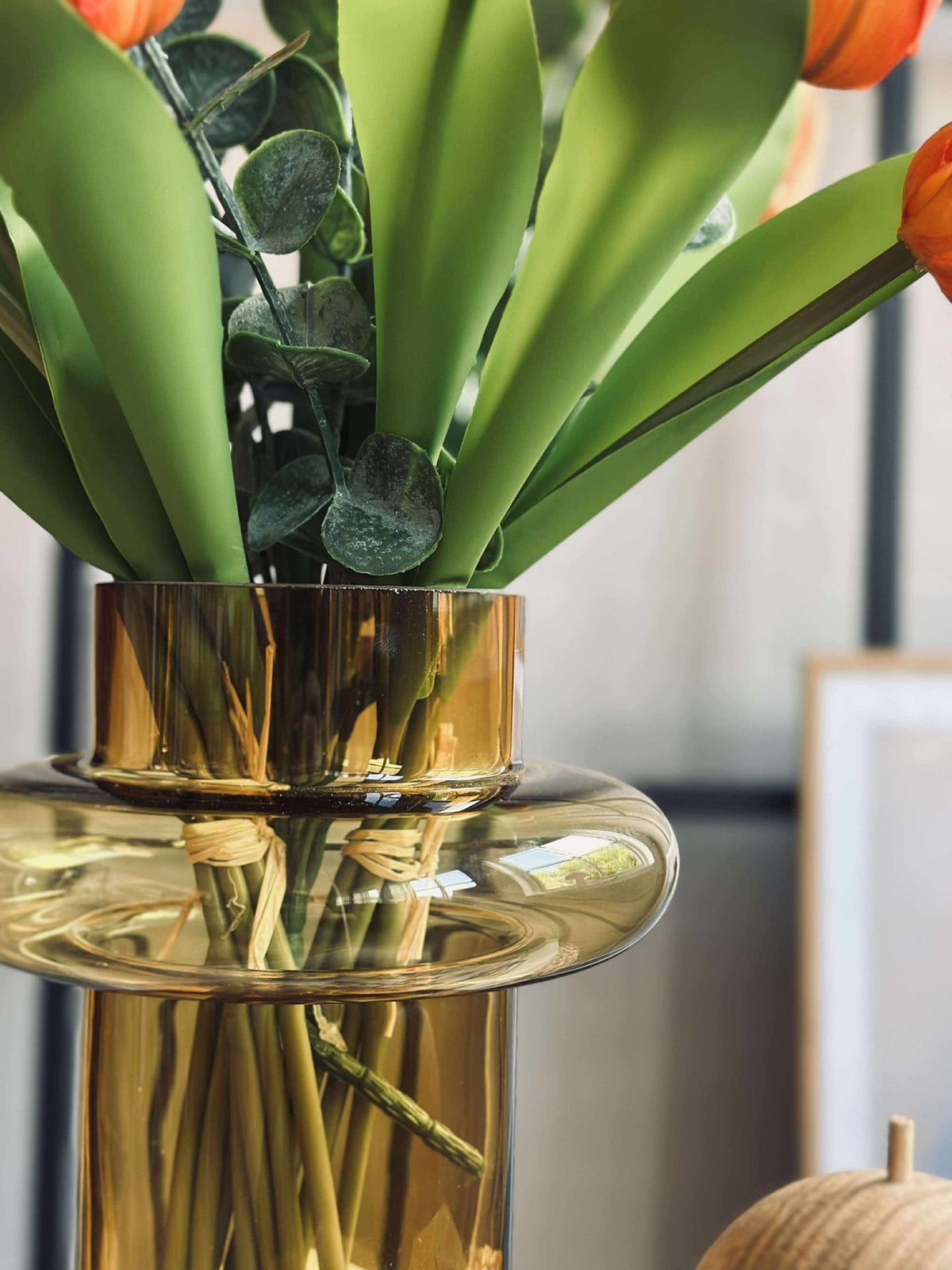 Vase i munnblåst glass - Lyngby amber