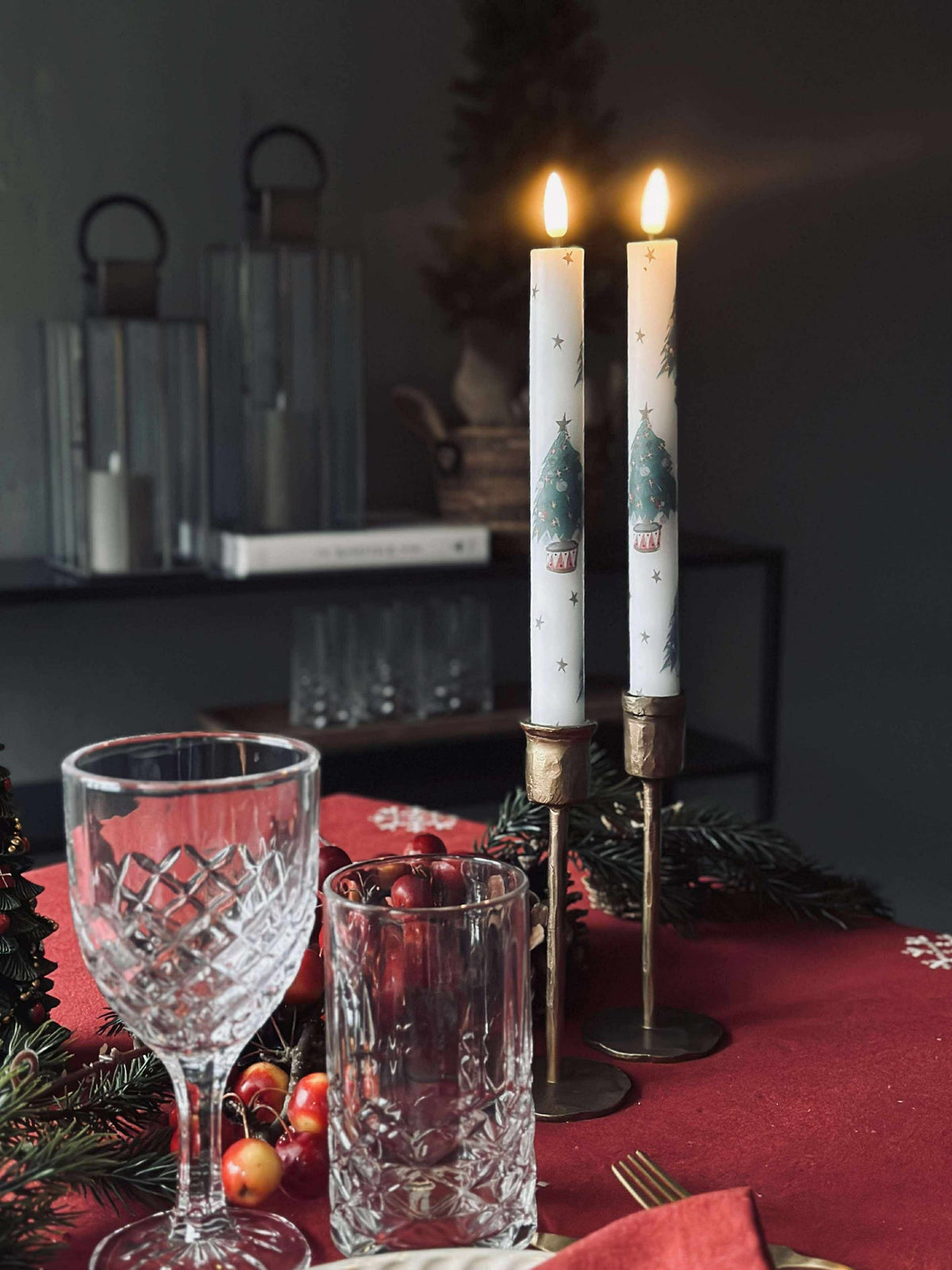 LED stakelys 2 stk - Julemotiv