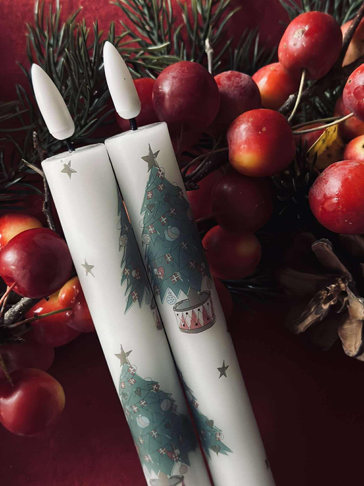 LED stakelys 2 stk - Julemotiv