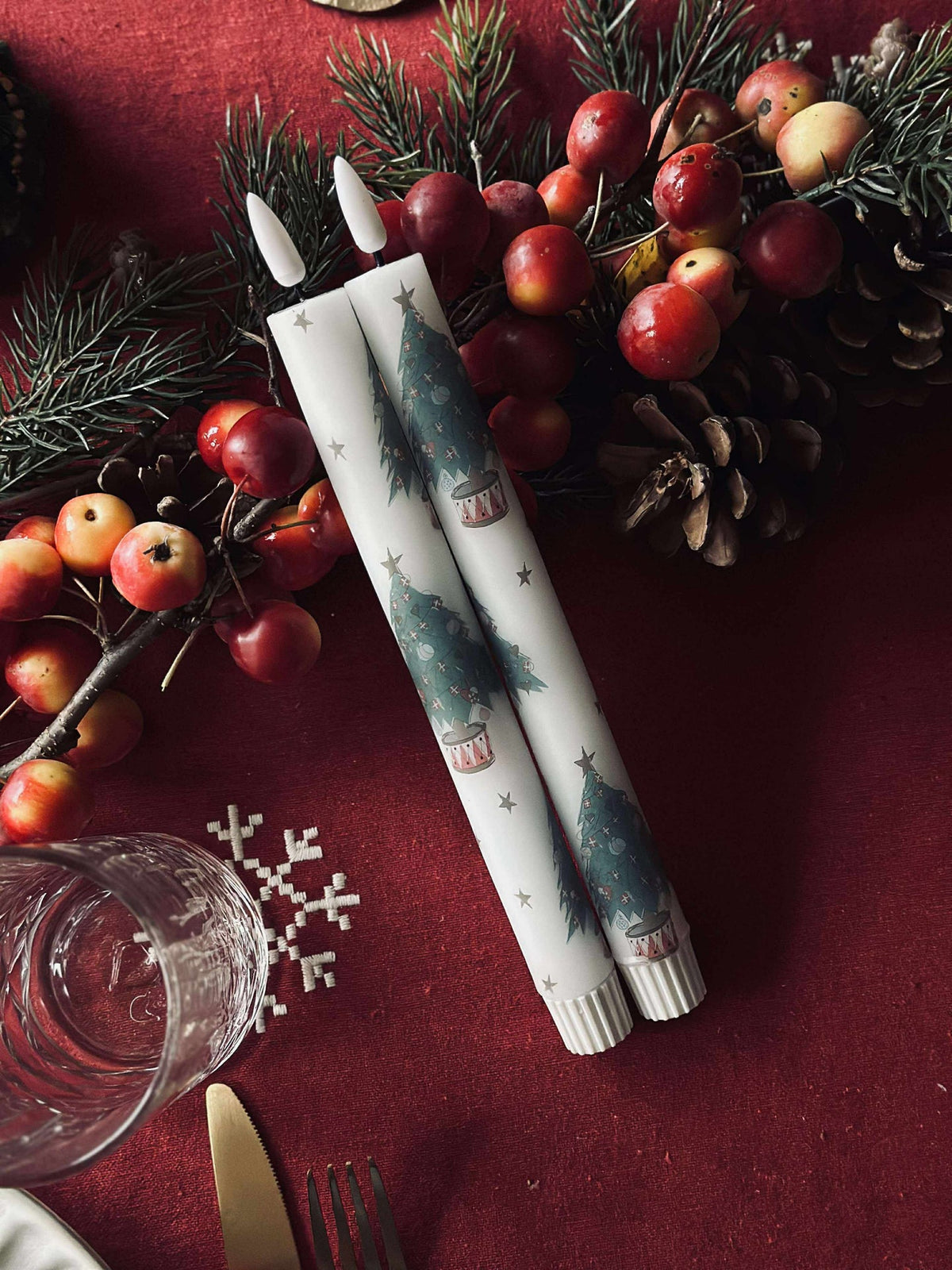 LED stakelys 2 stk - Julemotiv