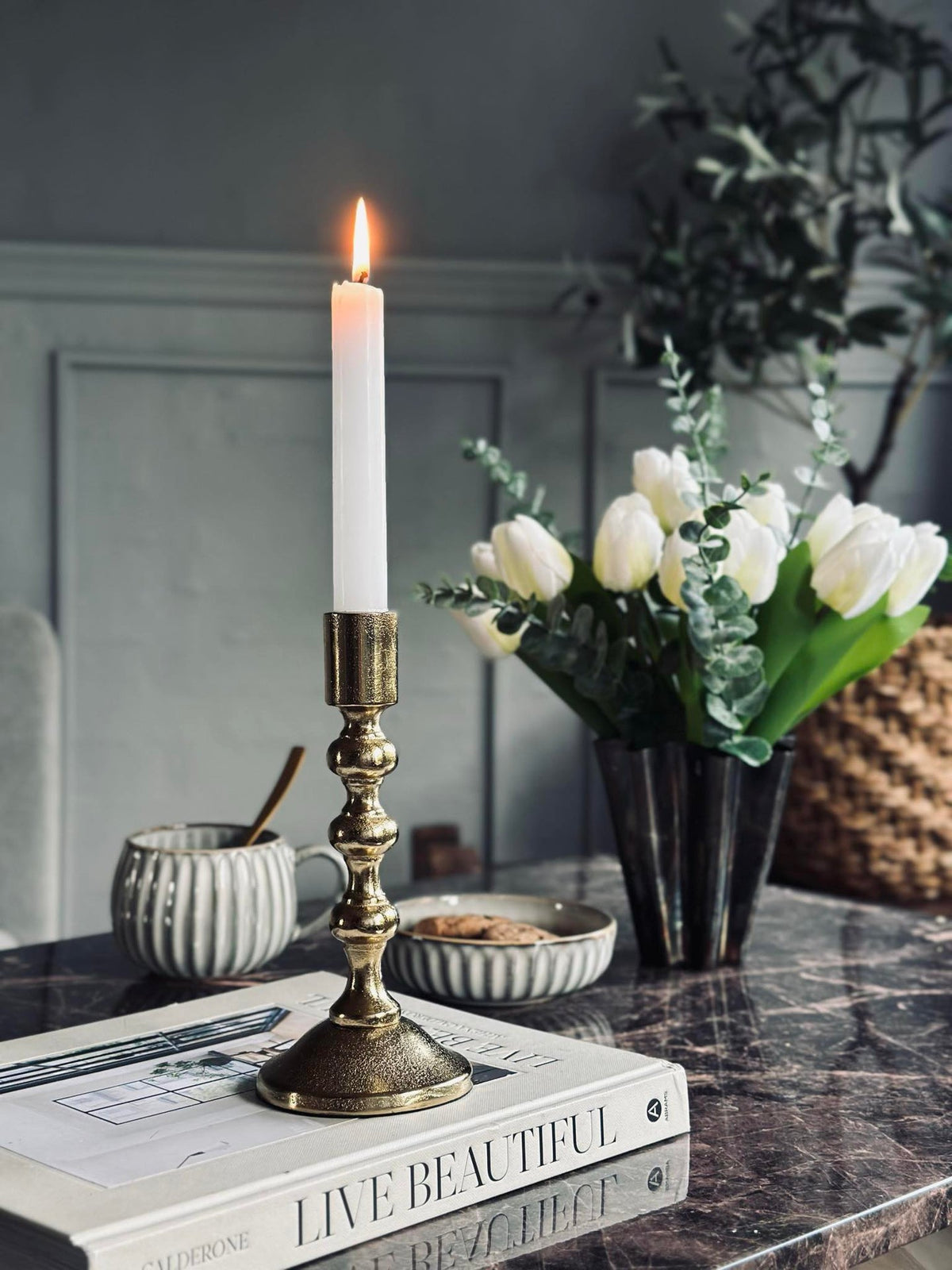 Lysestake med kuler - Small