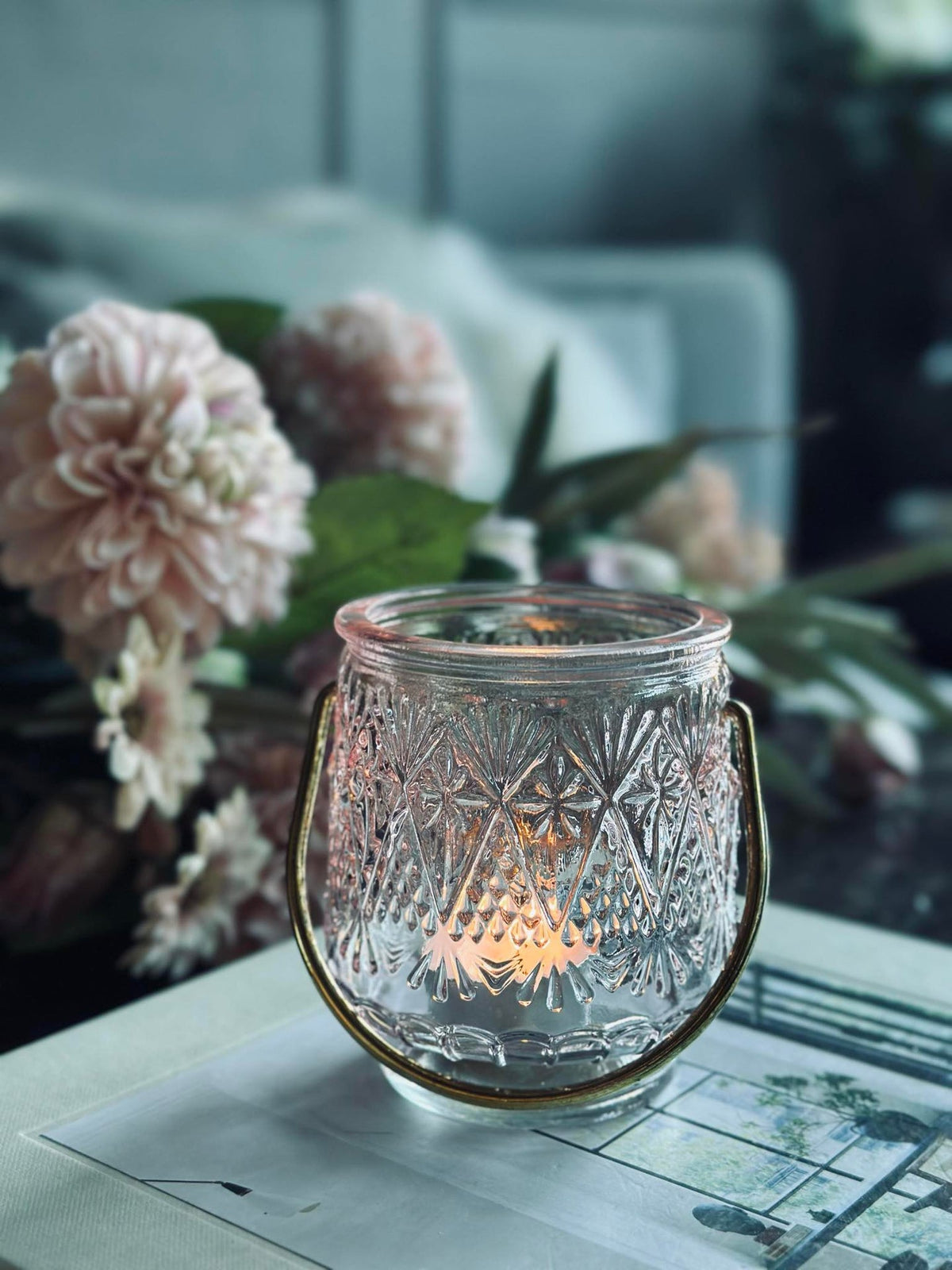 Lysestake lanterne - Rosa